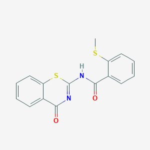 molecular formula C16H12N2O2S2 B5828801 2-(methylthio)-N-(4-oxo-4H-1,3-benzothiazin-2-yl)benzamide 