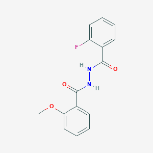 molecular formula C15H13FN2O3 B5828853 2-fluoro-N'-(2-methoxybenzoyl)benzohydrazide 