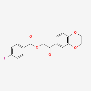 2-(2,3-dihydro-1,4-benzodioxin-6-yl)-2-oxoethyl 4-fluorobenzoate