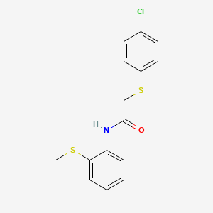 2-[(4-chlorophenyl)thio]-N-[2-(methylthio)phenyl]acetamide