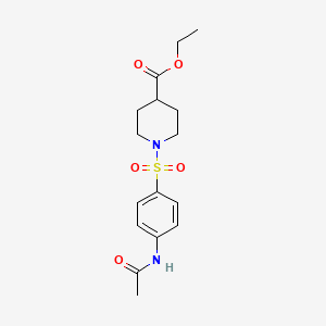 molecular formula C16H22N2O5S B5828915 ethyl 1-{[4-(acetylamino)phenyl]sulfonyl}-4-piperidinecarboxylate 