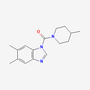 molecular formula C16H21N3O B5829064 5,6-dimethyl-1-[(4-methyl-1-piperidinyl)carbonyl]-1H-benzimidazole 