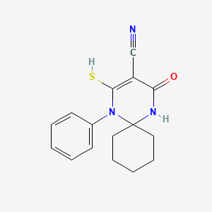 2-mercapto-4-oxo-1-phenyl-1,5-diazaspiro[5.5]undec-2-ene-3-carbonitrile