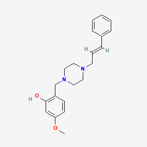 molecular formula C21H26N2O2 B5829193 5-methoxy-2-{[4-(3-phenyl-2-propen-1-yl)-1-piperazinyl]methyl}phenol 