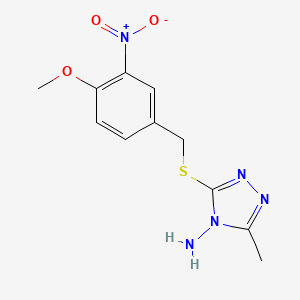 3-[(4-Methoxy-3-nitrophenyl)methylsulfanyl]-5-methyl-1,2,4-triazol-4-amine