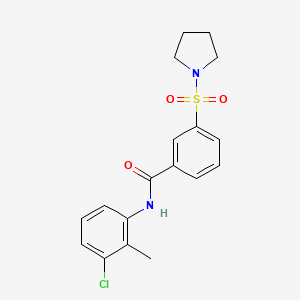 N-(3-chloro-2-methylphenyl)-3-(pyrrolidin-1-ylsulfonyl)benzamide