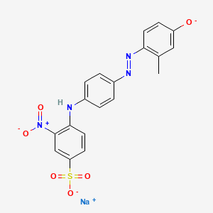 molecular formula C19H14N4NaO6S- B582927 Benzenesulfonic acid, 4-((4-(2-(4-hydroxy-2-methylphenyl)diazenyl)phenyl)amino)-3-nitro-, sodium salt (1:2) CAS No. 150632-01-2