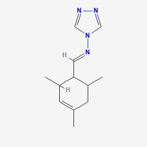 molecular formula C12H18N4 B5829385 N-[(2,4,6-trimethyl-3-cyclohexen-1-yl)methylene]-4H-1,2,4-triazol-4-amine 