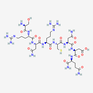 (3S)-3-[[(2S)-4-amino-2-[[(2R)-2-[[(2S)-2-[[(2S)-4-amino-2-[[(2S)-2-[[(2S)-2-amino-3-hydroxypropanoyl]amino]-5-(diaminomethylideneamino)pentanoyl]amino]-4-oxobutanoyl]amino]-5-(diaminomethylideneamino)pentanoyl]amino]-3-sulfanylpropanoyl]amino]-4-oxobutanoyl]amino]-4-[[(2S)-1,5-diamino-1,5-dioxopentan-2-yl]amino]-4-oxobutanoic acid