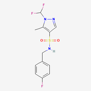 molecular formula C12H12F3N3O2S B5829407 1-(difluoromethyl)-N-(4-fluorobenzyl)-5-methyl-1H-pyrazole-4-sulfonamide 