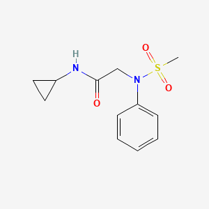 molecular formula C12H16N2O3S B5829414 N~1~-cyclopropyl-N~2~-(methylsulfonyl)-N~2~-phenylglycinamide 