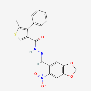 molecular formula C20H15N3O5S B5829415 5-methyl-N'-[(6-nitro-1,3-benzodioxol-5-yl)methylene]-4-phenyl-3-thiophenecarbohydrazide 