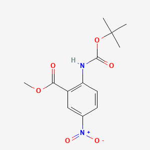 molecular formula C13H16N2O6 B582944 Methyl 2-((tert-butoxycarbonyl)amino)-5-nitrobenzoate CAS No. 147290-58-2