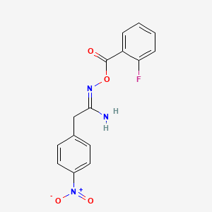 molecular formula C15H12FN3O4 B5829440 N'-[(2-fluorobenzoyl)oxy]-2-(4-nitrophenyl)ethanimidamide 