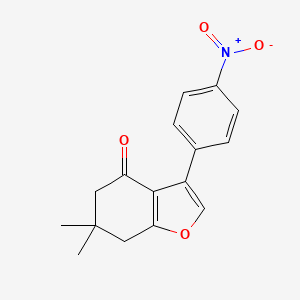 molecular formula C16H15NO4 B5829453 6,6-二甲基-3-(4-硝基苯基)-6,7-二氢-1-苯并呋喃-4(5H)-酮 