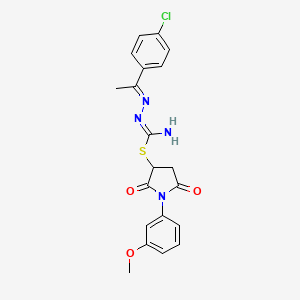1-(3-methoxyphenyl)-2,5-dioxo-3-pyrrolidinyl 2-[1-(4-chlorophenyl)ethylidene]hydrazinecarbimidothioate