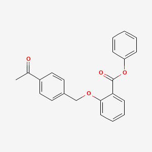 molecular formula C22H18O4 B5829537 phenyl 2-[(4-acetylbenzyl)oxy]benzoate 