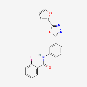 molecular formula C19H12FN3O3 B5829613 2-fluoro-N-{3-[5-(2-furyl)-1,3,4-oxadiazol-2-yl]phenyl}benzamide 