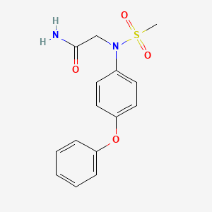 molecular formula C15H16N2O4S B5829623 N~2~-(methylsulfonyl)-N~2~-(4-phenoxyphenyl)glycinamide 