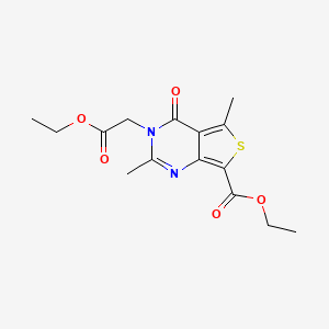 molecular formula C15H18N2O5S B5829625 ethyl 3-(2-ethoxy-2-oxoethyl)-2,5-dimethyl-4-oxo-3,4-dihydrothieno[3,4-d]pyrimidine-7-carboxylate CAS No. 6038-27-3