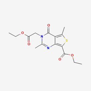 ethyl 3-(2-ethoxy-2-oxoethyl)-2,5-dimethyl-4-oxo-3,4-dihydrothieno[3,4-d]pyrimidine-7-carboxylate