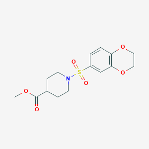 molecular formula C15H19NO6S B5829633 methyl 1-(2,3-dihydro-1,4-benzodioxin-6-ylsulfonyl)-4-piperidinecarboxylate 