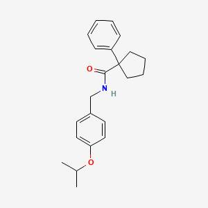 molecular formula C22H27NO2 B5829706 N-(4-isopropoxybenzyl)-1-phenylcyclopentanecarboxamide 