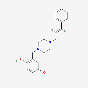 molecular formula C21H26N2O2 B5829740 4-methoxy-2-{[4-(3-phenyl-2-propen-1-yl)-1-piperazinyl]methyl}phenol 