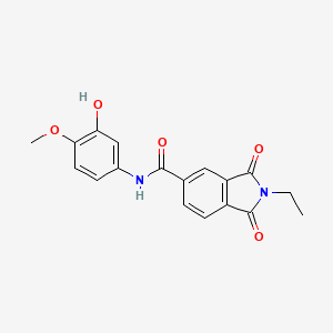 molecular formula C18H16N2O5 B5829779 2-ethyl-N-(3-hydroxy-4-methoxyphenyl)-1,3-dioxo-5-isoindolinecarboxamide 