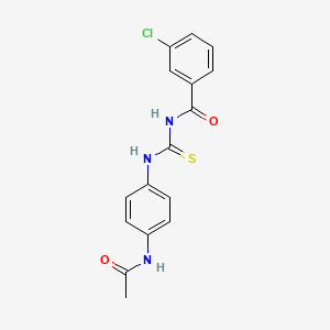 molecular formula C16H14ClN3O2S B5829793 N-({[4-(acetylamino)phenyl]amino}carbonothioyl)-3-chlorobenzamide 