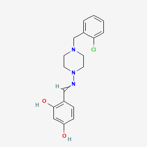 molecular formula C18H20ClN3O2 B5829794 4-({[4-(2-chlorobenzyl)-1-piperazinyl]imino}methyl)-1,3-benzenediol 