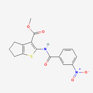 molecular formula C16H14N2O5S B5829810 methyl 2-[(3-nitrobenzoyl)amino]-5,6-dihydro-4H-cyclopenta[b]thiophene-3-carboxylate 