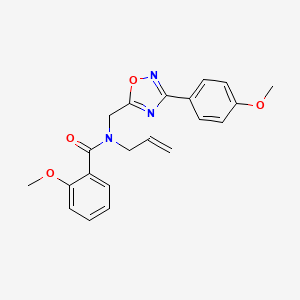 molecular formula C21H21N3O4 B5829824 N-allyl-2-methoxy-N-{[3-(4-methoxyphenyl)-1,2,4-oxadiazol-5-yl]methyl}benzamide 