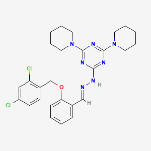 2-[(2,4-dichlorobenzyl)oxy]benzaldehyde (4,6-di-1-piperidinyl-1,3,5-triazin-2-yl)hydrazone