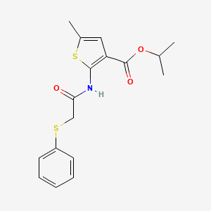 molecular formula C17H19NO3S2 B5829871 isopropyl 5-methyl-2-{[(phenylthio)acetyl]amino}-3-thiophenecarboxylate 