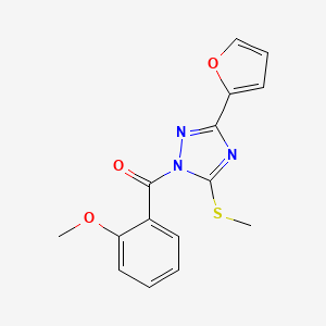 molecular formula C15H13N3O3S B5829879 3-(2-furyl)-1-(2-methoxybenzoyl)-5-(methylthio)-1H-1,2,4-triazole 
