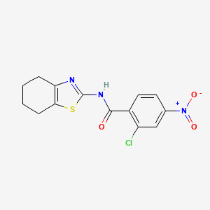 molecular formula C14H12ClN3O3S B5829903 2-chloro-4-nitro-N-(4,5,6,7-tetrahydro-1,3-benzothiazol-2-yl)benzamide 