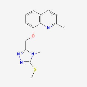 molecular formula C15H16N4OS B5829920 2-methyl-8-{[4-methyl-5-(methylthio)-4H-1,2,4-triazol-3-yl]methoxy}quinoline 