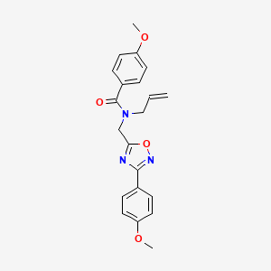 molecular formula C21H21N3O4 B5829942 N-allyl-4-methoxy-N-{[3-(4-methoxyphenyl)-1,2,4-oxadiazol-5-yl]methyl}benzamide 