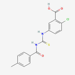 molecular formula C16H13ClN2O3S B5829960 2-chloro-5-({[(4-methylbenzoyl)amino]carbonothioyl}amino)benzoic acid CAS No. 434308-32-4