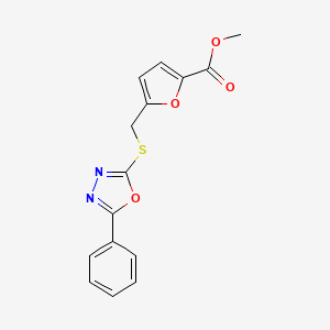 methyl 5-{[(5-phenyl-1,3,4-oxadiazol-2-yl)thio]methyl}-2-furoate