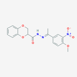 N'-[1-(4-methoxy-3-nitrophenyl)ethylidene]-2,3-dihydro-1,4-benzodioxine-2-carbohydrazide