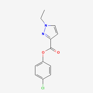 molecular formula C12H11ClN2O2 B5830008 4-chlorophenyl 1-ethyl-1H-pyrazole-3-carboxylate 