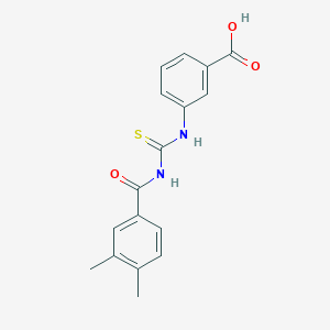 molecular formula C17H16N2O3S B5830037 3-({[(3,4-dimethylbenzoyl)amino]carbonothioyl}amino)benzoic acid 
