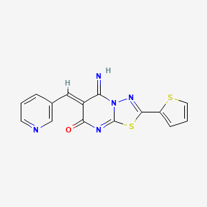 5-imino-6-(3-pyridinylmethylene)-2-(2-thienyl)-5,6-dihydro-7H-[1,3,4]thiadiazolo[3,2-a]pyrimidin-7-one
