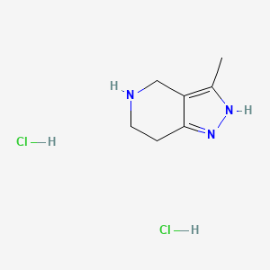 molecular formula C7H13Cl2N3 B583006 3-Methyl-4,5,6,7-tetrahydro-1H-pyrazolo[4,3-c]pyridine dihydrochloride CAS No. 157327-46-3