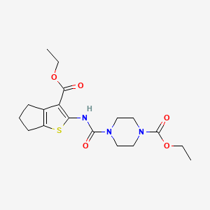 ethyl 4-({[3-(ethoxycarbonyl)-5,6-dihydro-4H-cyclopenta[b]thien-2-yl]amino}carbonyl)-1-piperazinecarboxylate