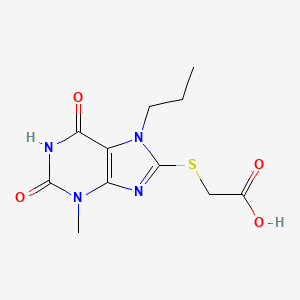 [(3-methyl-2,6-dioxo-7-propyl-2,3,6,7-tetrahydro-1H-purin-8-yl)thio]acetic acid