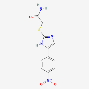 molecular formula C11H10N4O3S B5830146 2-{[4-(4-nitrophenyl)-1H-imidazol-2-yl]thio}acetamide 