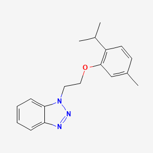 molecular formula C18H21N3O B5830225 1-[2-(2-isopropyl-5-methylphenoxy)ethyl]-1H-1,2,3-benzotriazole 